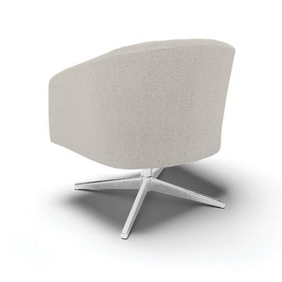 Poltrona Decorativa Giratória Cromada Kit 2 Stella Bouclê Cinza D03 - D'rossi