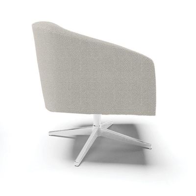 Poltrona Decorativa Giratória Cromada Kit 2 Stella Bouclê Cinza D03 - D'rossi