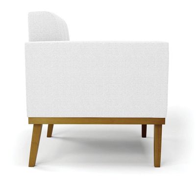 Poltrona Sala Base Madeira Fixa Castanho Elisa Bouclê Off White D03 - D'rossi