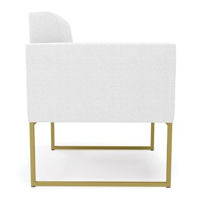 Poltrona Sala De Estar Industrial Dourado Elisa Bouclê D03 - D'rossi Cor Off White