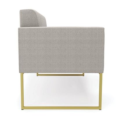 Poltrona Decorativa Industrial Dourado Kit 2 Elisa Bouclê Cinza D03 - D'rossi