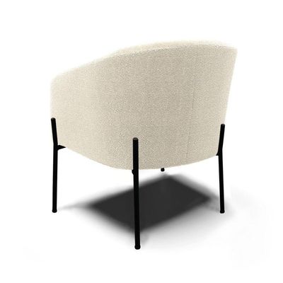 Poltrona Decorativa Pé De Ferro Preto Kit 2 Stella Bouclê D03 - D'rossi Cor Bege