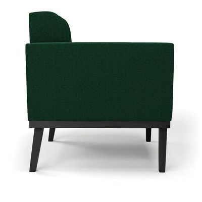 Poltrona Para Sala Base Madeira Fixa Preto Elisa Bouclê Verde D03 - D'rossi