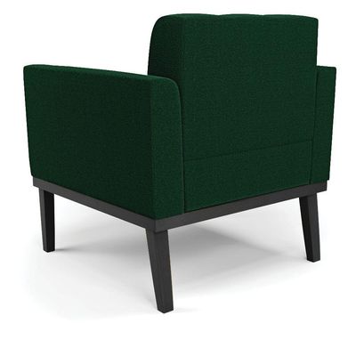 Poltrona Para Sala Base Madeira Fixa Preto Elisa Bouclê Verde D03 - D'rossi