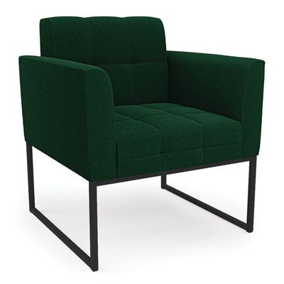 Poltrona Sala De Estar Industrial Preto Elisa Bouclê D03 - D'rossi Cor Verde