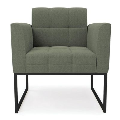 Poltrona Sala De Estar Industrial Preto Elisa Bouclê Menta D03 - D'rossi