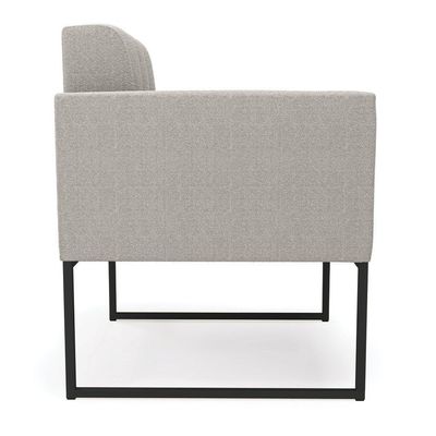 Poltrona Sala De Estar Industrial Preto Elisa Bouclê D03 - D'rossi Cor Cinza