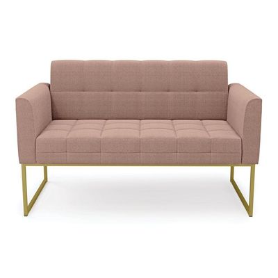 Namoradeira E Poltrona Industrial Dourado Elisa Bouclê Rosê D03 - D'rossi