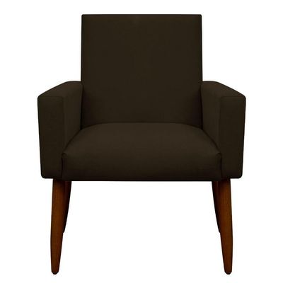 Kit 2 Poltronas Decorativa Sala E Quarto Nina Suede Herrero Cor:marrom Escuro