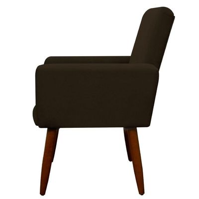 Kit 2 Poltronas Decorativa Sala E Quarto Nina Suede Herrero Cor:marrom Escuro