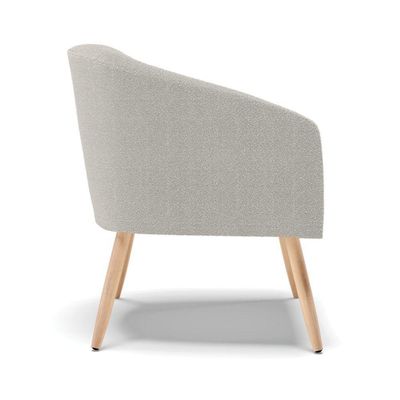 Poltrona Decorativa Pé Palito Natural Stella Bouclê Cinza D03 - D'rossi