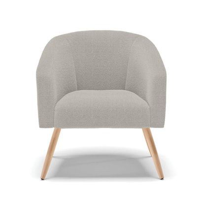 Poltrona Decorativa Pé Palito Natural Stella Bouclê Cinza D03 - D'rossi