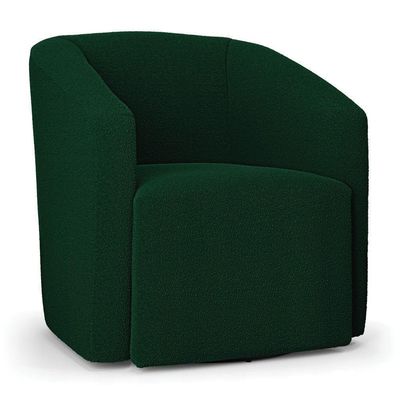 Poltrona Sala De Estar Base Giratória Kit 2 Stella Max Bouclê D03 - D'rossi Verde