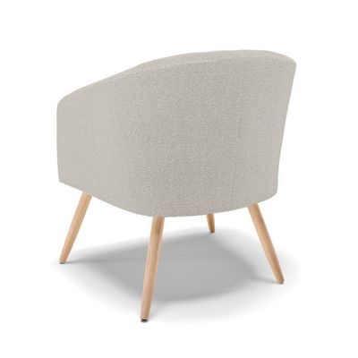 Poltrona Decorativa Pé Palito Natural Kit 2 Stella Bouclê Cinza D03 - D'rossi