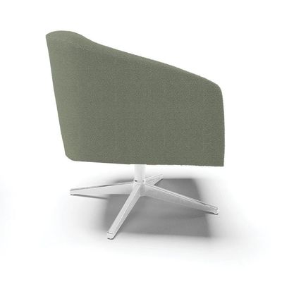 Poltrona Decorativa Base Giratória Cromada Stella Bouclê Menta D03 - D'rossi