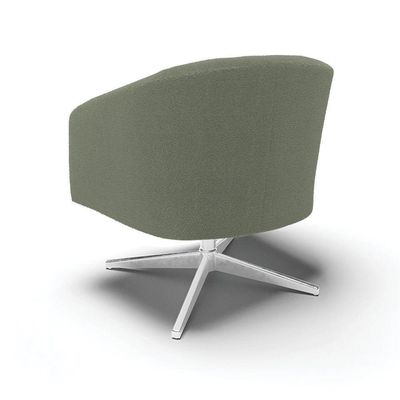 Poltrona Decorativa Base Giratória Cromada Stella Bouclê Menta D03 - D'rossi