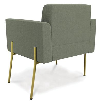 Poltrona Sala De Estar Pé De Ferro Dourado Elisa Bouclê Menta D03 - D'rossi