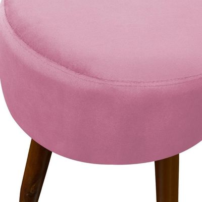 Puff Decorativo Redondo Pé Palito Herrero Rosa