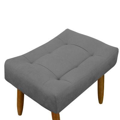 Puff Decorativo Quarto E Sala De Estar Suede Light Herrero Cor:cinza