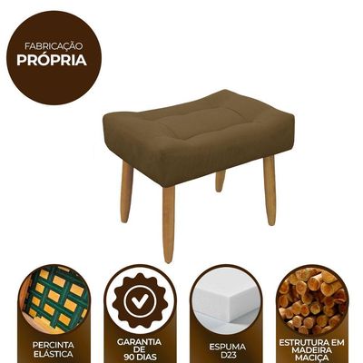 Puff Decorativo Quarto E Sala De Estar Suede Light Herrero Cor:marrom Claro