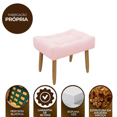 Puff Decorativo Quarto E Sala De Estar Suede Light Herrero Cor:rosa Bebê