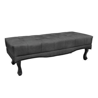 Puff Recamier Retrô Luis Xv Captonê Para Quarto Vicenza 195cm Suede S04 - D'rossi Cor Cinza