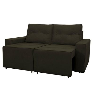 Sofá Retrátil Polo 1,80m Confortavel Para Sala Suede Herrero Cor:marrom