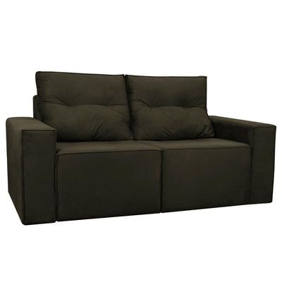 Sofá Retrátil Polo 1,80m Confortavel Para Sala Suede Herrero Cor:marrom