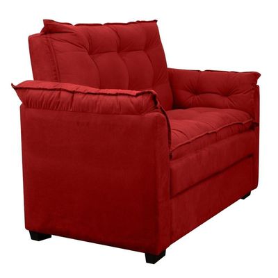 Sofá 2 Lugares Confortável Pequeno 140cm Small Herrero Vermelho