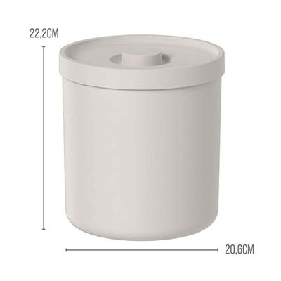 Conjunto Escova Sanitária e Lixeira 6L de Banheiro Plástica Bold Bege Ou Organize