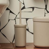 Conjunto Escova Sanitária e Lixeira 6L de Banheiro Plástica Bold Bege Ou Organize