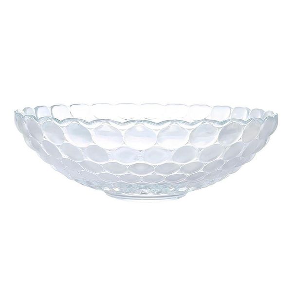 Tigela Centro De Mesa Fruteira Vidro Bubble Transparente 28,5cm 2,6l Em Casa Tem