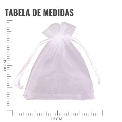 Saquinho De Organza Branco 15x18cm - 10 Unidades