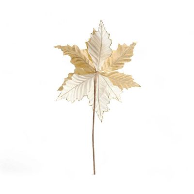 Flor Decorativa Poinsetia Bege 30cm - 1 Unidade