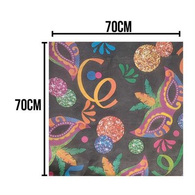 Toalha De Mesa Carnaval Tnt 70cm X 70cm - 5 Unidades
