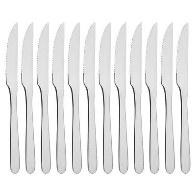 Kit 12 Facas De Mesa Churrasco Serrinha Tramontina Havaí Em Aço Inox