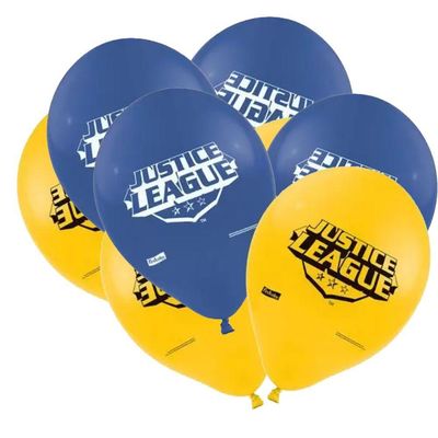 Balão Azul E Amarelo Liga Da Justiça - 9 Polegadas - 25 Un
