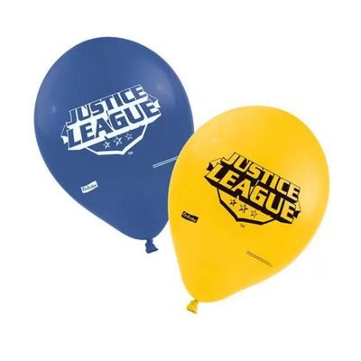 Balão Azul E Amarelo Liga Da Justiça - 9 Polegadas - 25 Un