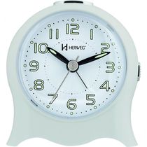 Relógio Despertador Quartz Silencioso Pilha Luz Branco - Branco