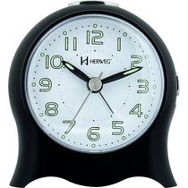 Relógio Despertador Quartz Silencioso Pilha Luz Preto - Preto