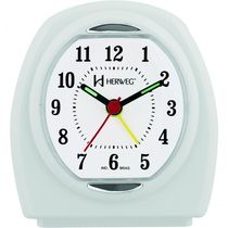 Relógio Despertador Quartz Pilha Pequeno Branco - Branco