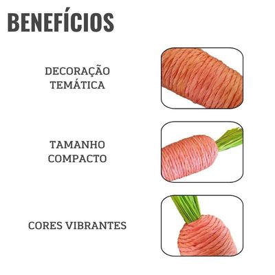 Enfeite Decoração Cenoura Páscoa 23cm - 1 Un