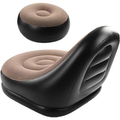Poltrona Inflável Ultra Lounge Com Pufe Sofá Preguiçoso.