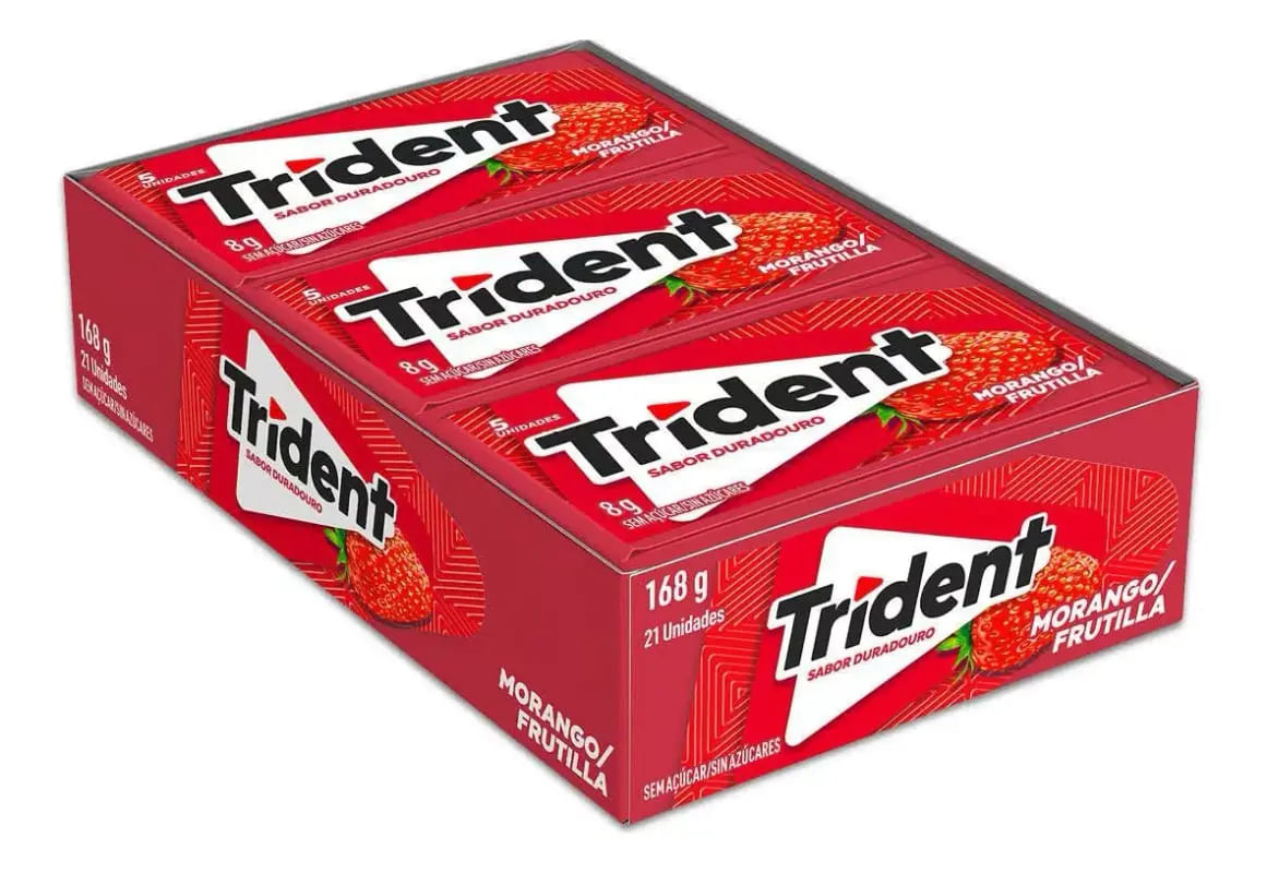 Chiclete Sabor Morango Caixa C/21un QHS - Trident