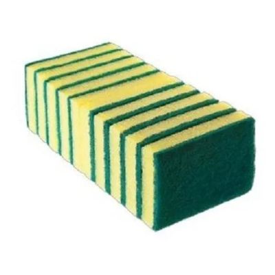 Esponja Dupla Face Verde Amarela Sem Embalagem - 200 Uni