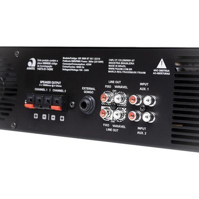 Amplificador GR 3800 G5 Bluetooth 300W