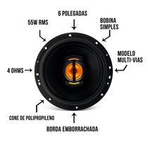 Kit Falante Jb6 Flex 6 Pol 11ow 4r Preto Leson