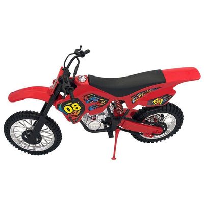 Moto De Motocross De Brinquedo Com Apoio - Vermelho