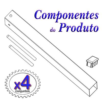 4 Suportes Pia Chumbar Bancada Mesa 40 Cm - Preto