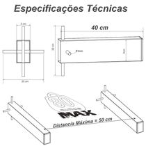 4 Suportes Pia Chumbar Bancada Mesa 40 Cm - Preto